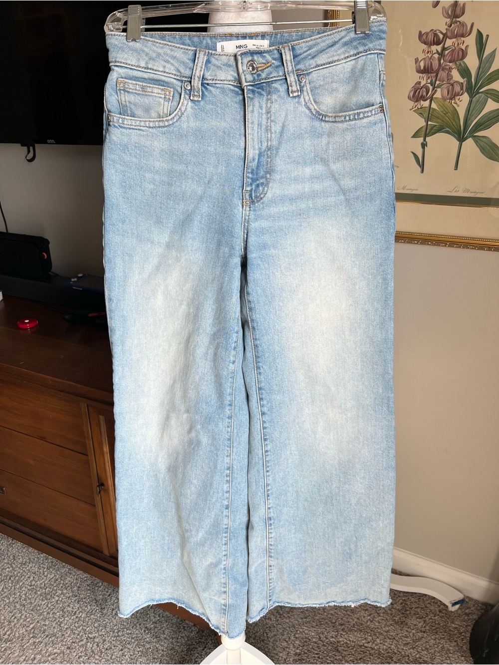 Mango Light Blue Wide-Leg High-Rise Jeans